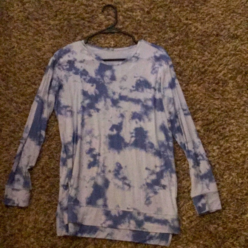 Blue and white tie-dye sweatshirt